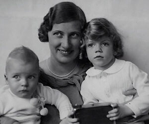 Rolf Schock med sin mor Pauline och brodern Gerald.