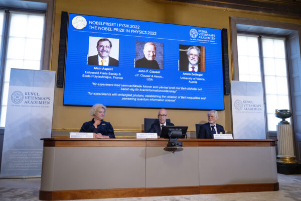 Press conference in the Session Hall at the Royal Swedish Academy of Sciences. Photo: Mikael Sjöberg.