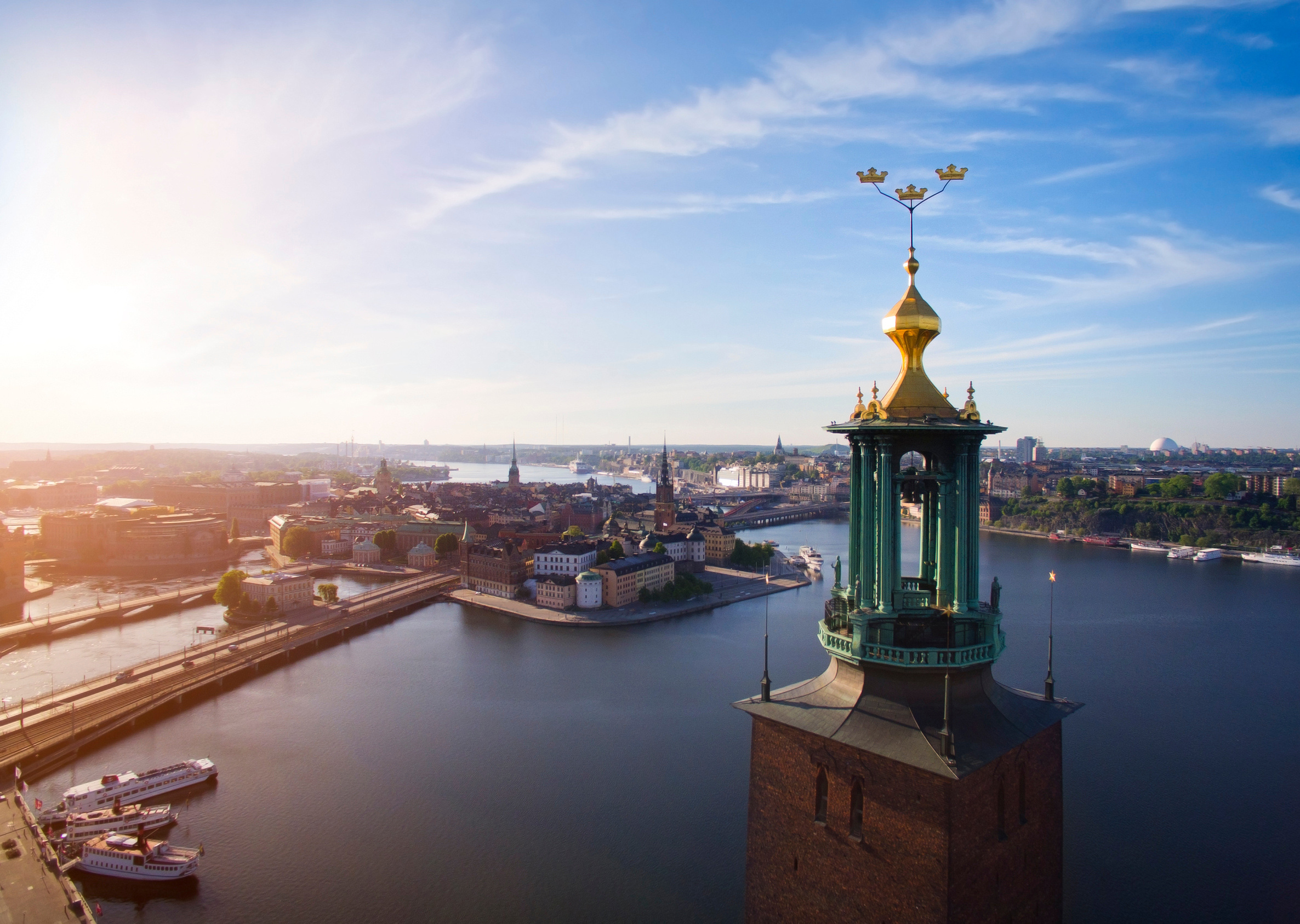 View of Stockholm and Stockholm City Hall.