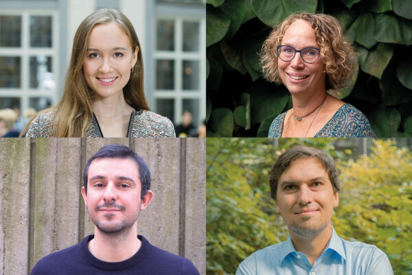 Bildcollage med Tove Forsbacka, Emma Sparr, Armin Tavakoli och Christian Glaser.